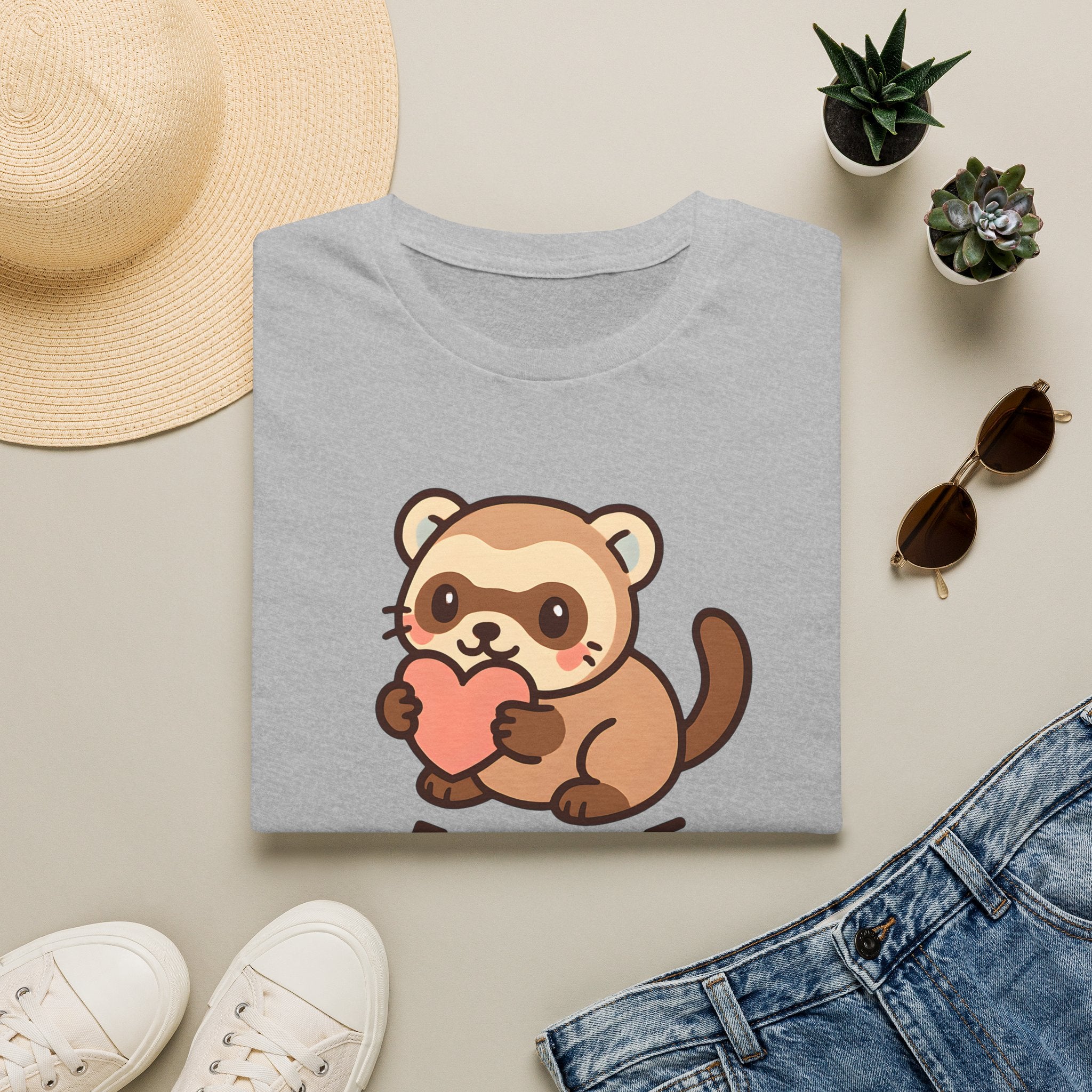 Ferret Holding Heart T-Shirt