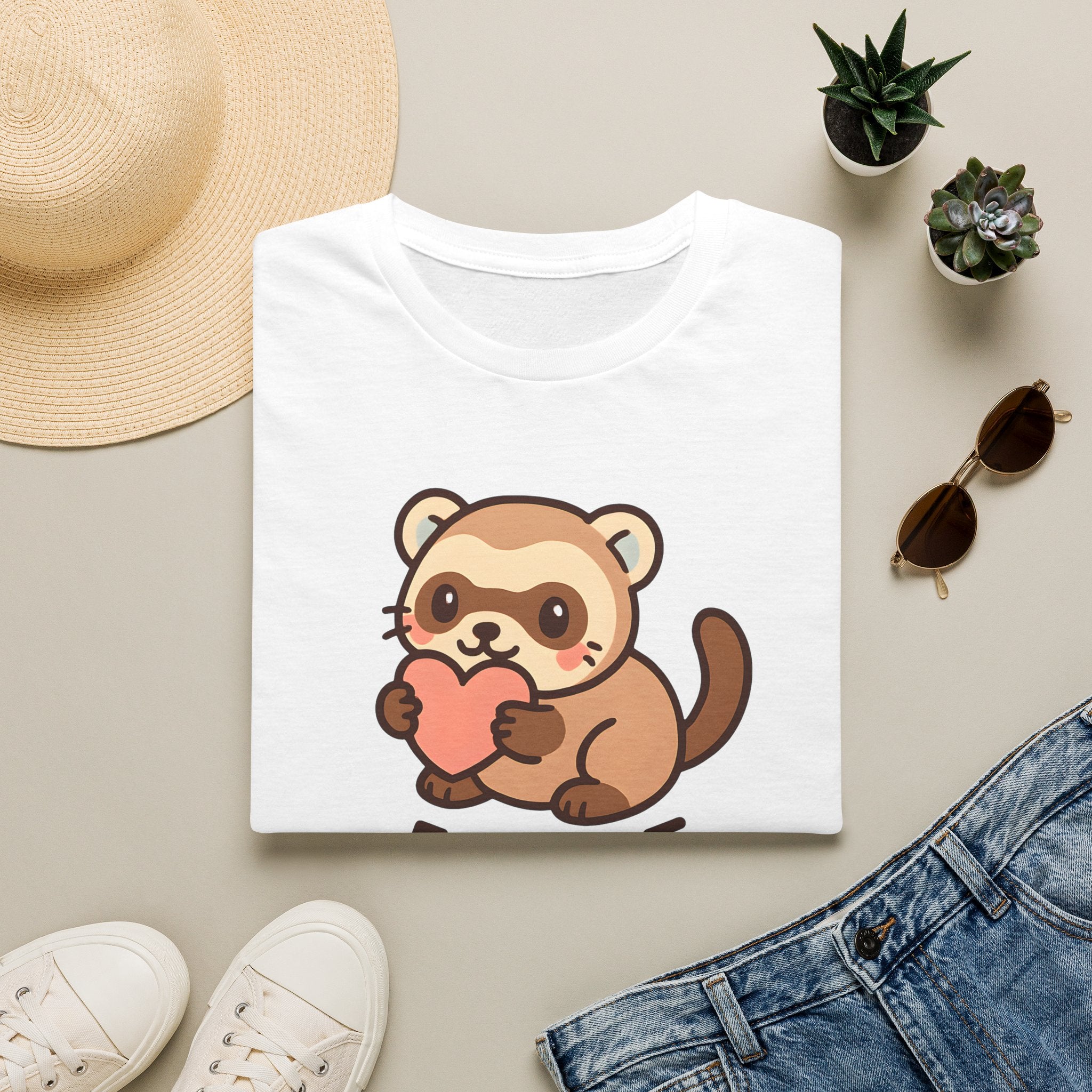 Ferret Holding Heart T-Shirt