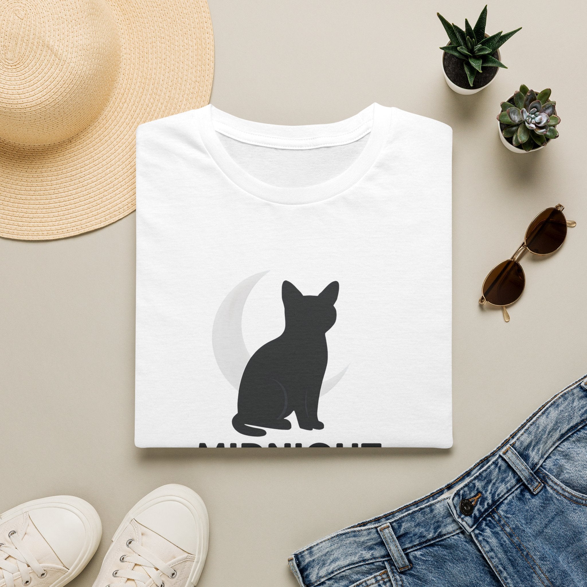 Moonlit Cat Silhouette T-Shirt